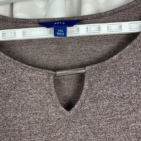 Apt. 9 Womens Size XXL Rose Gold Twist Front Top - Picture 4 of 9